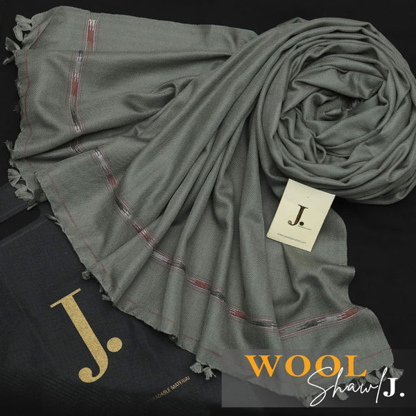 J. Men Premium Woolen Shawl D-003 (Silver Grey)