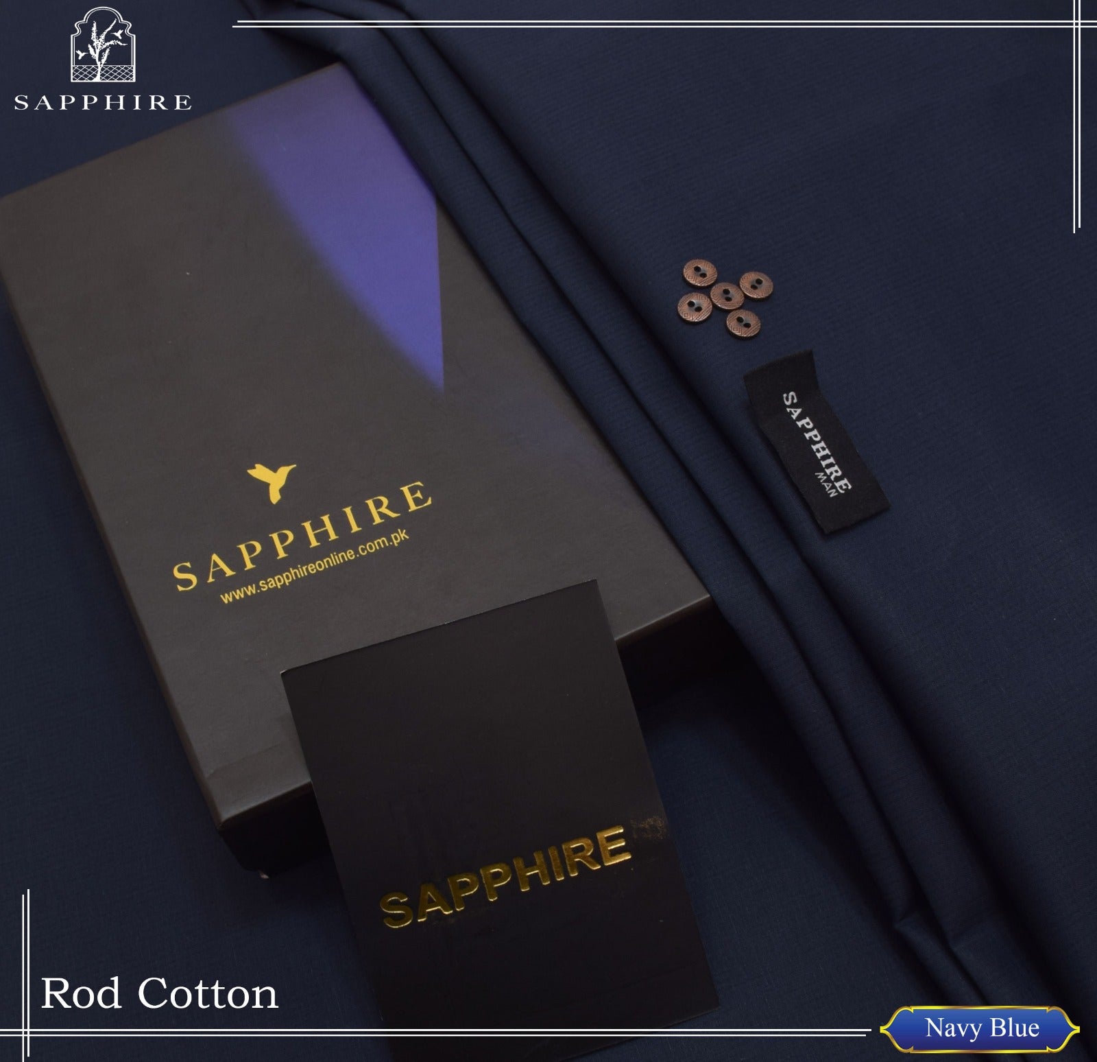 SAPPHIRE MAN (Self Rod Cotton in semi stiff finish) BOX PACKING