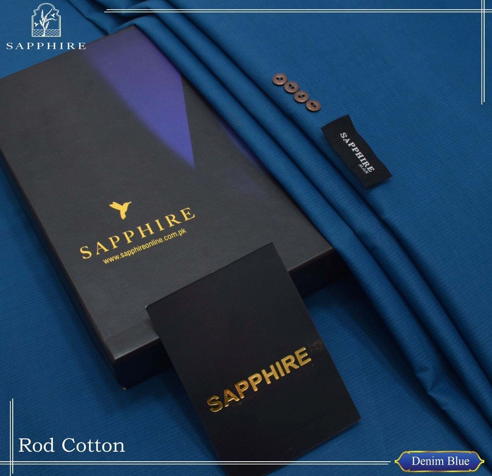 SAPPHIRE MAN (Self Rod Cotton in semi stiff finish) BOX PACKING