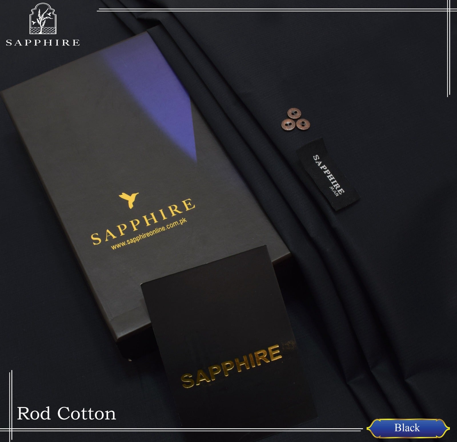 SAPPHIRE MAN (Self Rod Cotton in semi stiff finish) BOX PACKING