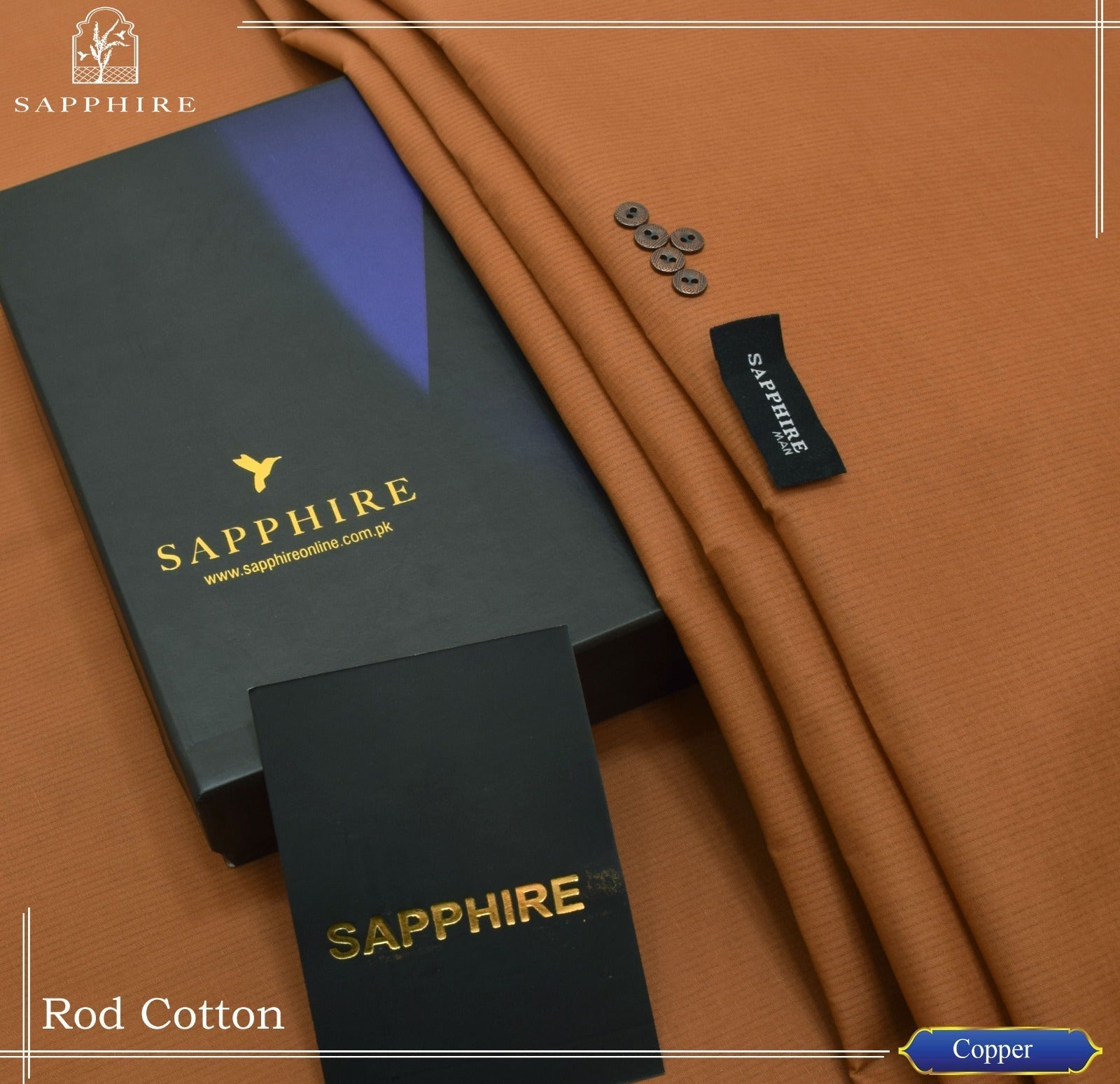 SAPPHIRE MAN (Self Rod Cotton in semi stiff finish) BOX PACKING