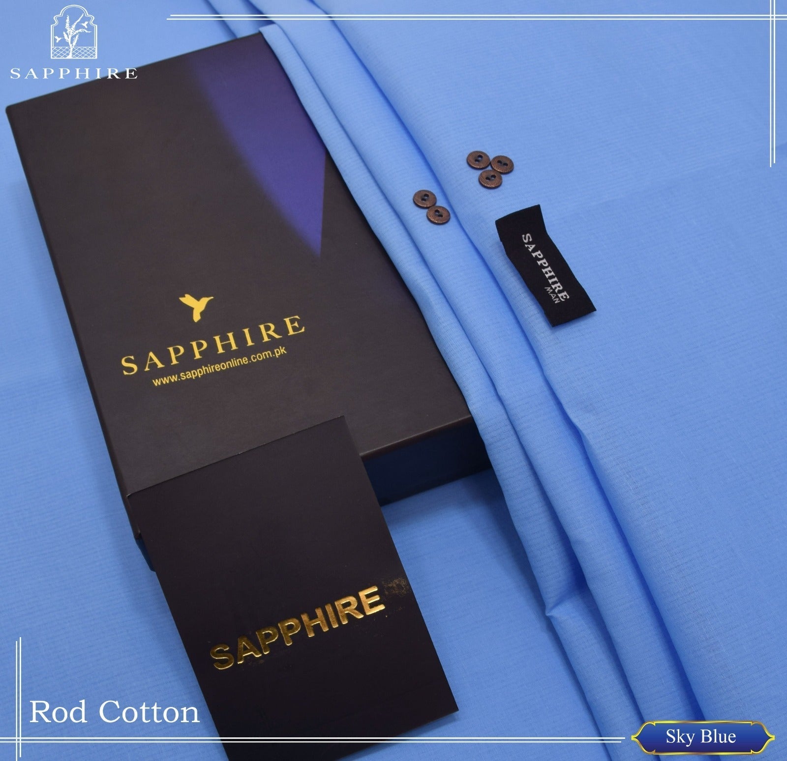 SAPPHIRE MAN (Self Rod Cotton in semi stiff finish) BOX PACKING