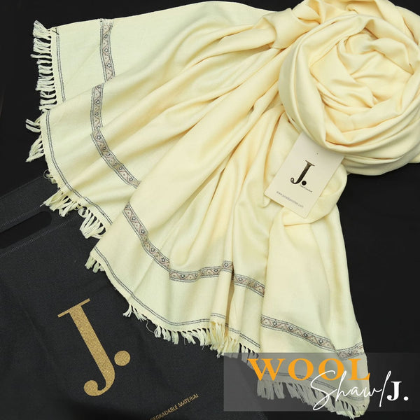 J. Men Premium Woolen Shawl D-007 (Cream)