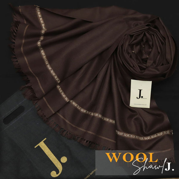 J. Men Premium Woolen Shawl D-008 (Dark Brown)