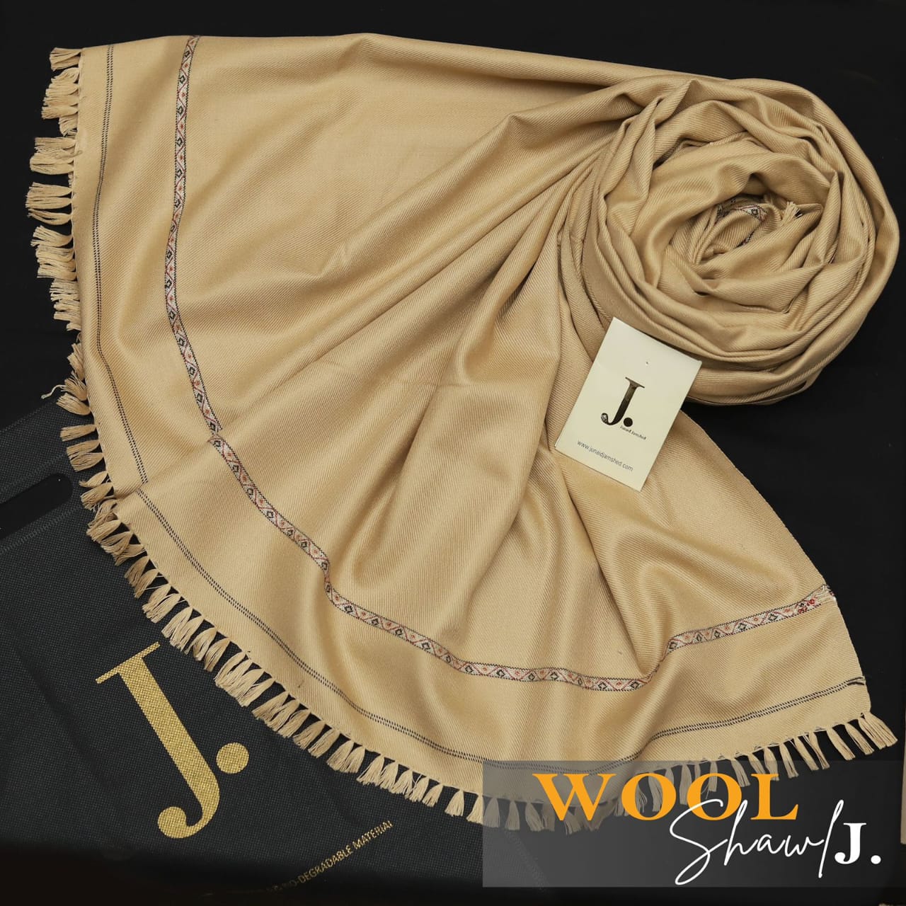 J. Men Premium Woolen Shawl D-009 (Skin)